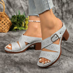 Damen Design-Sandalen mit verstellbarem Riemen und geschmackvoller Perforierung R&B