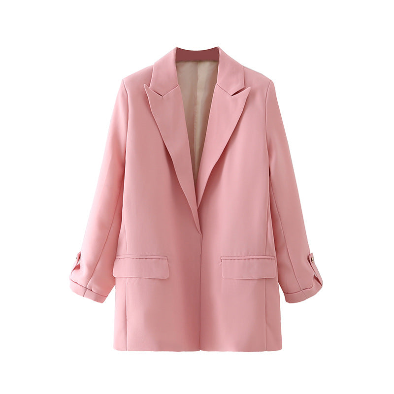 Damen elegante Blazerjacke mit modernem Schnitt und strukturiertem Gewebe R&B
