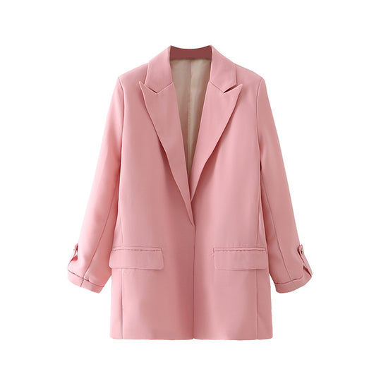 Damen elegante Blazerjacke mit modernem Schnitt und strukturiertem Gewebe R&B