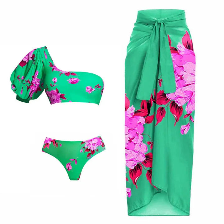 Damen Zweiteiler Badeanzug mit floralem Design R&B