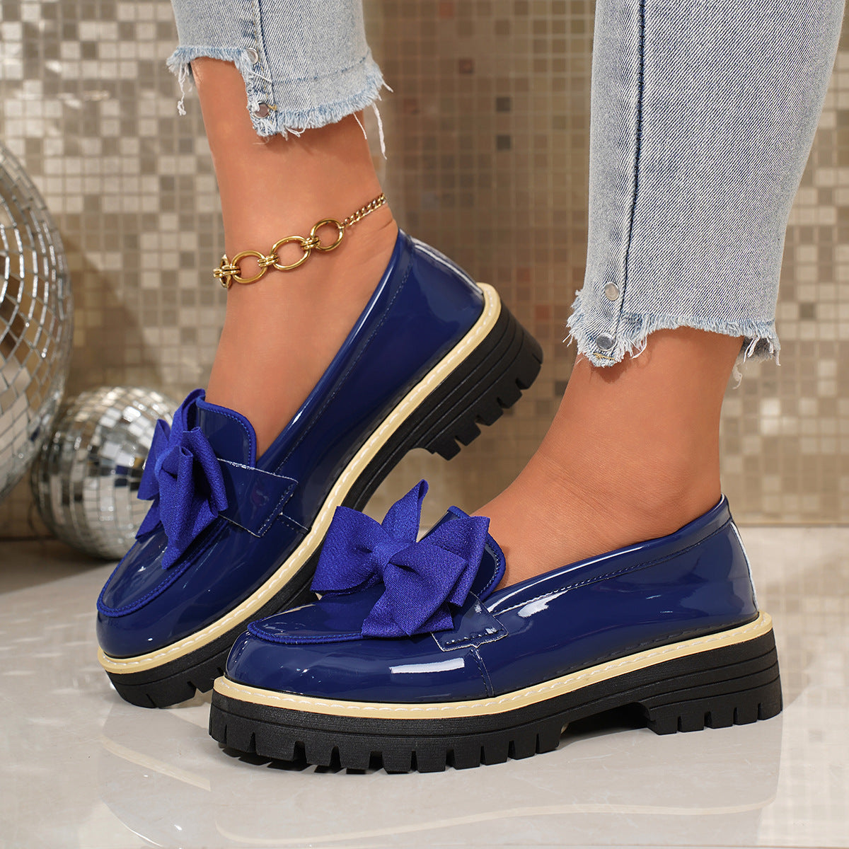 Damen Slipper mit voluminösem Schleifendetail und robuster Sohle R&B