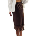 Damen eleganter Satin-Rock mit floralen Spitzenakzenten R&B