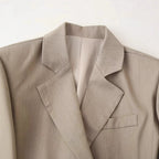 Damen elegante Doppelreiher-Blazerjacke mit Struktur R&B