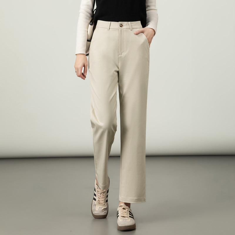Damen elegante Stoffhose mit elastischem Bund