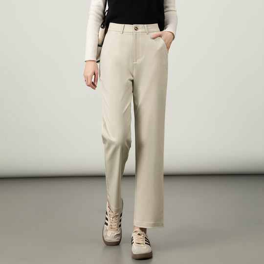 Damen elegante Stoffhose mit elastischem Bund