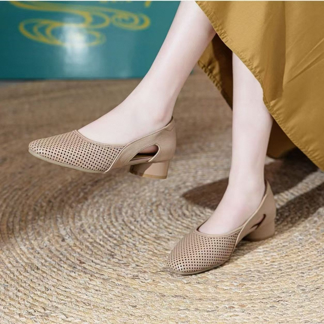 Damen elegante Ballerinas mit atmungsaktivem Lochdesign R&B
