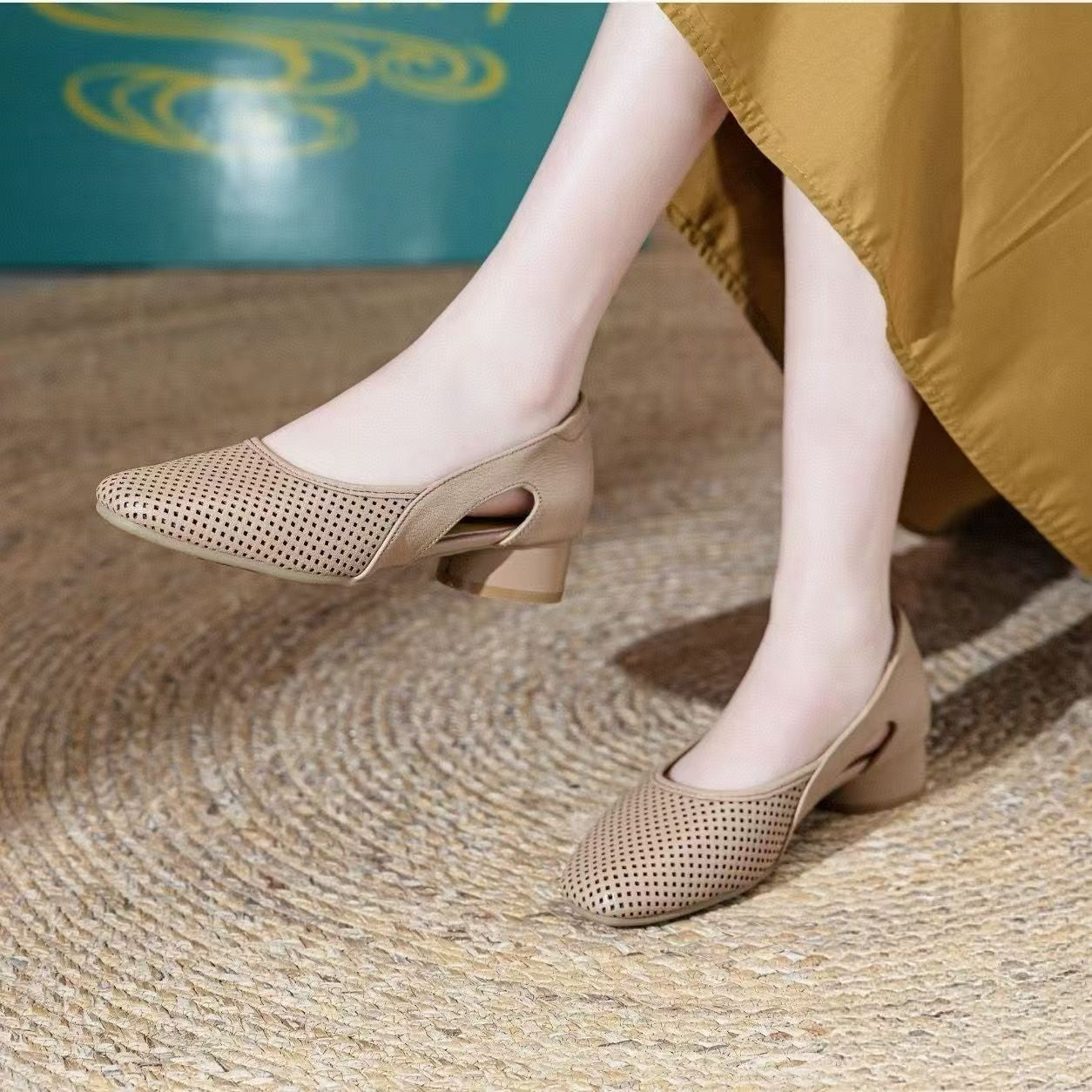Damen elegante Ballerinas mit atmungsaktivem Lochdesign R&B
