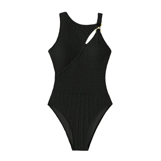 Damen Einteiler Badeanzug mit innovativem Cut-Out und strukturiertem Design R&B