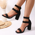 Damen Blockabsatz Sandalen mit verstellbaren Riemen und rutschfester Sohle R&B
