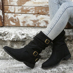 Vintage Schnalle Mid-Calf Stiefel R&B