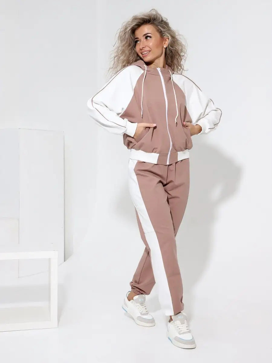 Damen Sportlicher Hoodie-Trainingsanzug mit eleganten Details und hochwertigem Material R&B