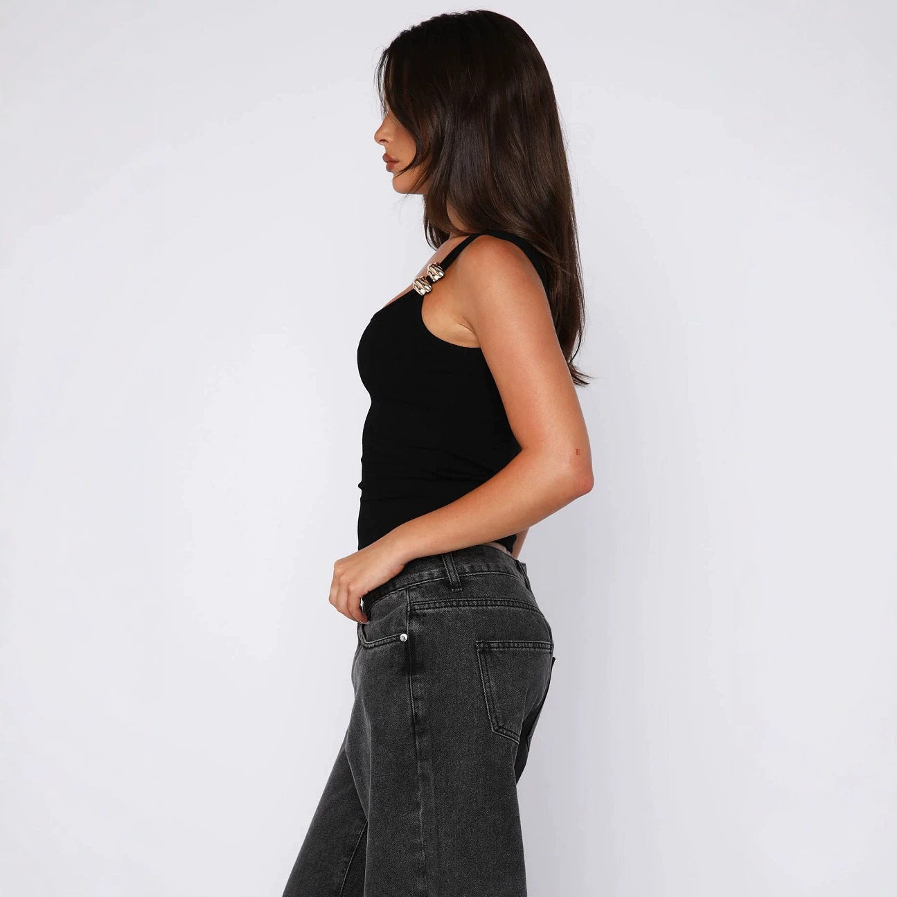 Damen Elegantes Trägershirt mit verschönernden Details R&B