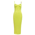 Damen Maxikleid mit verführerischem Bustier und schimmerndem Satin R&B