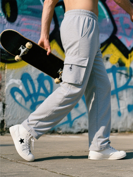 Herren Sportliche Cargo-Hose mit praktischen Taschen und elastischem Bund R&B