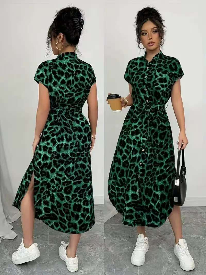 Damen Maxikleid mit Tiermuster R&B