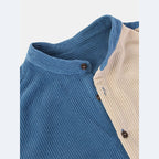 Herren Kurzarm Hemd mit strukturiertem Design und Knopfleiste R&B