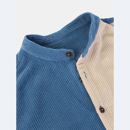 Herren Kurzarm Hemd mit strukturiertem Design und Knopfleiste R&B