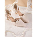 Damen Pumps mit eleganter Perlen- und Schleifenverzierung R&B