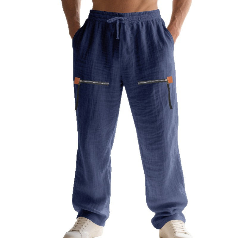 Herren Lässige Cargo-Hose mit praktischen Reißverschlusstaschen und elastischem Bund R&B