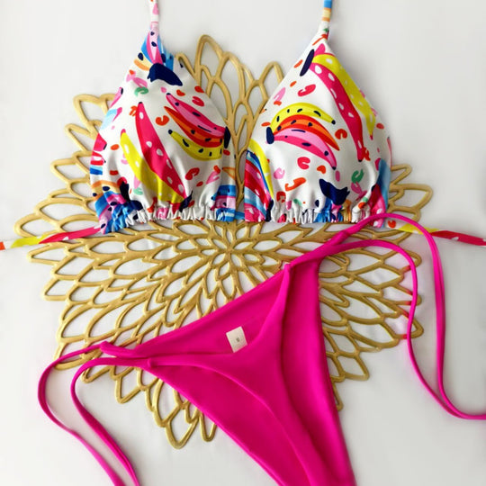 Damen Bikini-Set mit trendigem Animal-Print und modischem Schleifen-Detail R&B