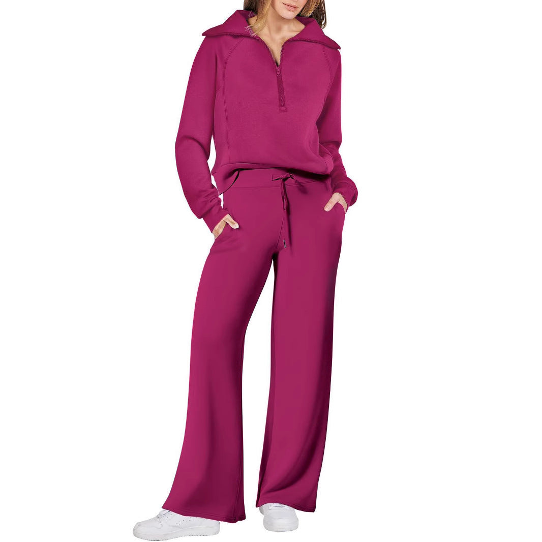 Damen elegantes Freizeitset mit hochgeschlossenem Kragen R&B