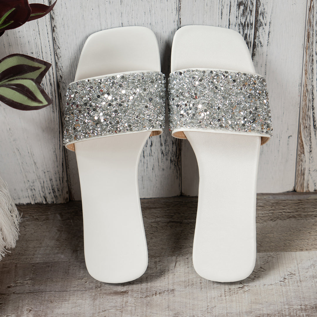 Damen Glamouröse Riemensandalen mit funkelnden Strassdetails R&B