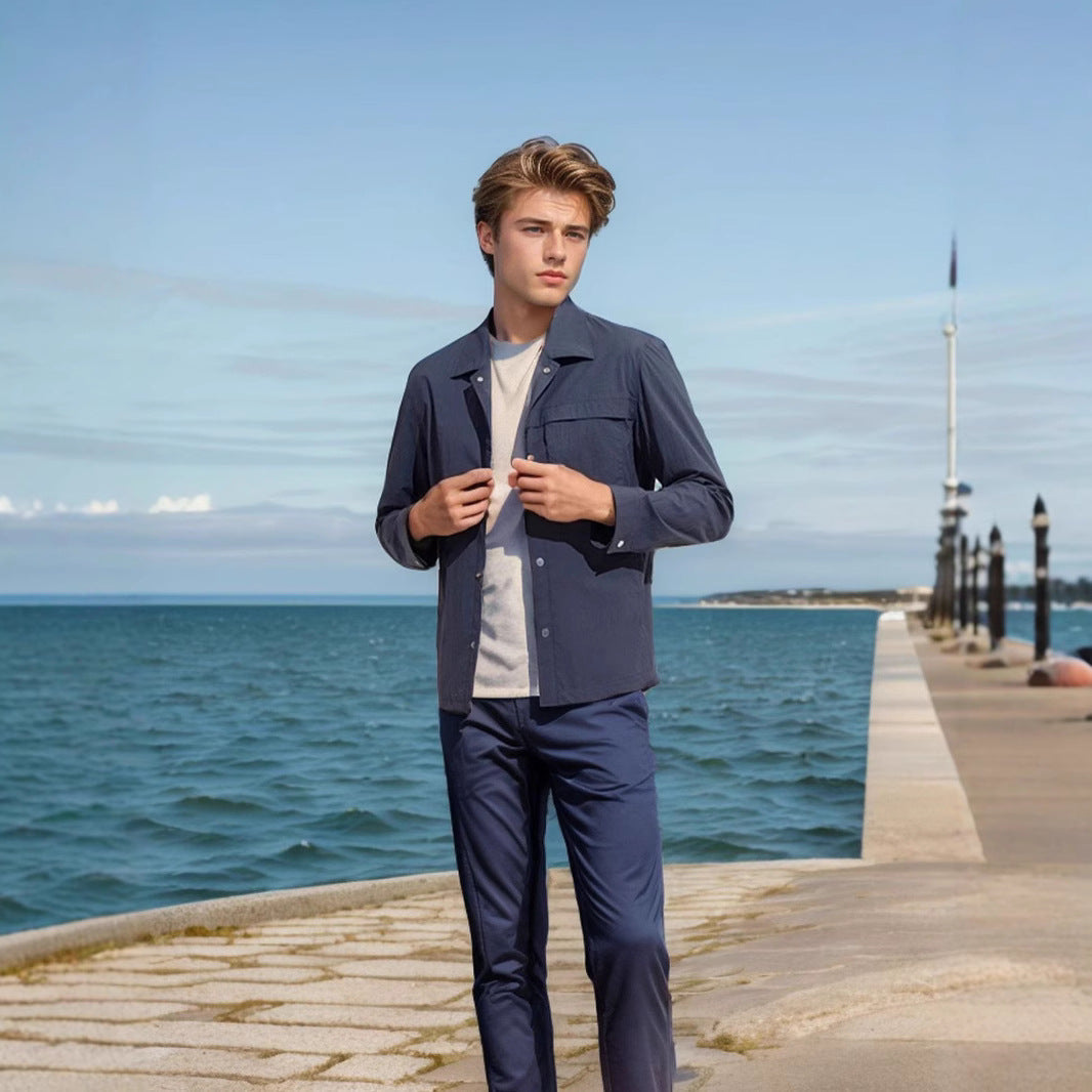 Herren technische Freizeitjacke mit praktischen Taschen und leichtem Material R&B
