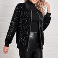 Damen Glamouröse Pailletten-Bomberjacke R&B