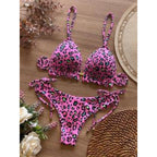 Damen Triangel-Bikini mit verspieltem Rüschenelement und verstellbaren Trägern R&B
