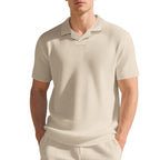 Herren Kurzarm Poloshirt mit strukturiertem Design und modernem Stehkragen R&B