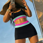 Damen Buntes Sportliches Bikini-Set R&B