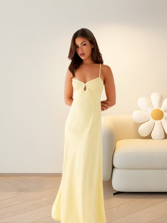 Damen Elegantes Maxikleid mit Cut-Out-Details und schmalen Trägern R&B
