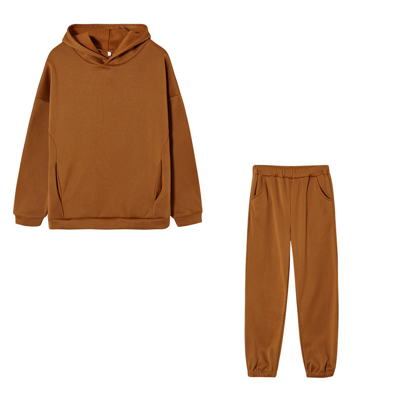 Damen lässiges Hoodie-Set mit elastischer Taillierung und praktischen Taschen R&B