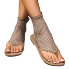 Damen Netz-Zehentrenner-Sandalen mit modischem Design und komfortablem Fußbett R&B