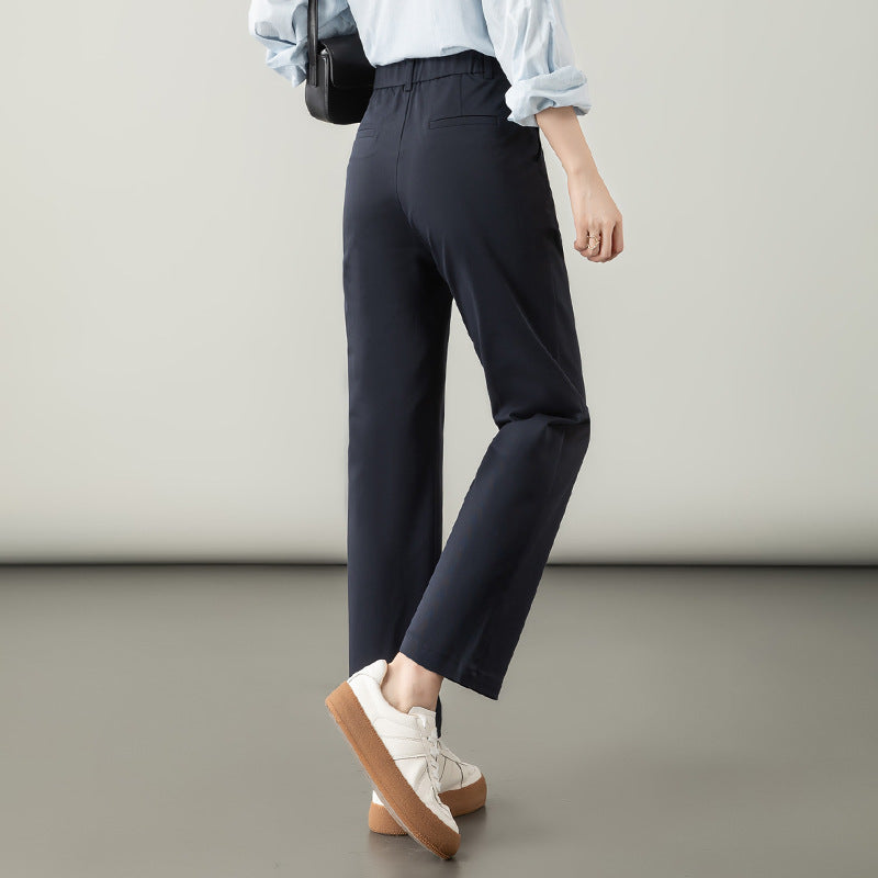 Damen elegante Stoffhose mit elastischem Bund