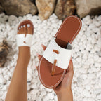 Damen elegante Zehentrenner-Sandalen mit modischem Riemen-Design R&B