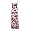 Damen Maxikleid mit floralem Design und dekorativen Spaghettiträgern R&B