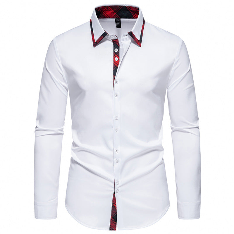 Herren Langarmhemd mit modernem Karomuster und eleganter Knopfleiste R&B