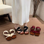 Damen elegante Sandalen mit modischem Riemchen und komfortablem Fußbett R&B