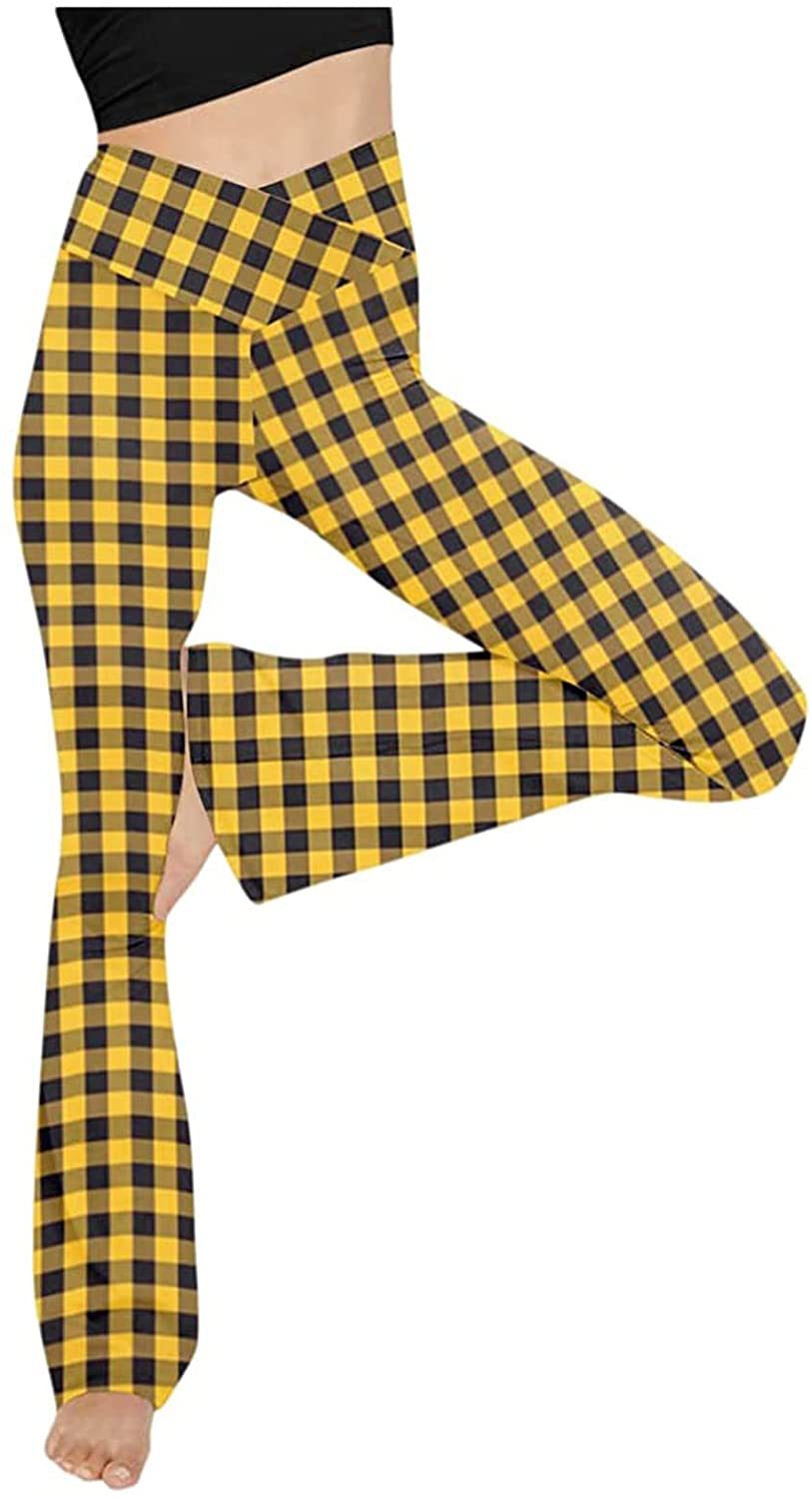 Damen Bootcut Yoga-Hose aus elastischem Material mit hohem Bund R&B