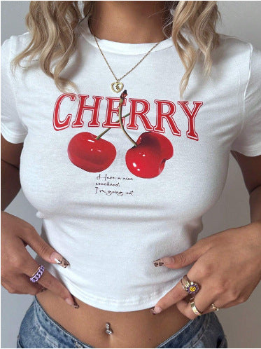 Damen Crop-T-Shirt mit künstlerischem Blutdruck-Design R&B