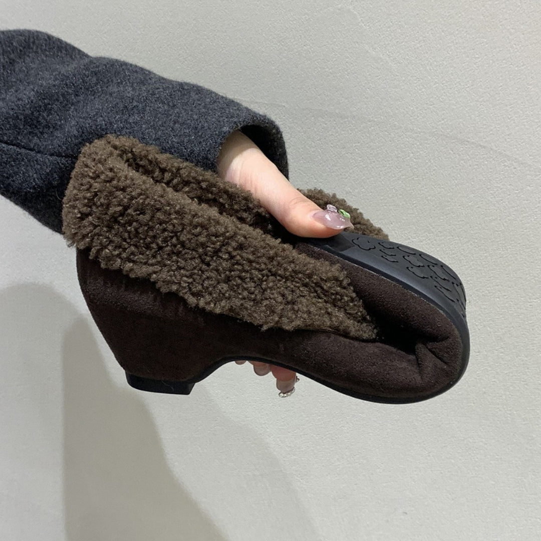 Damen Stiefeletten mit kuscheligem Kunstfellkragen und eleganter Form R&B