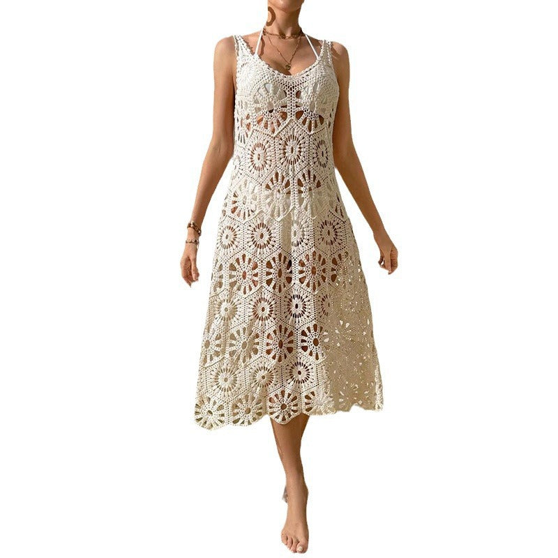 Damen luftiges Häkel-Maxikleid R&B