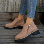 Damen Trendige Chelsea-Boots mit seitlichem Reißverschluss und rutschfester Sohle R&B