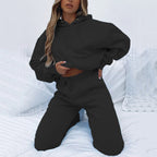 Damen lässiger Kapuzenpullover mit lockerer Passform und bequemen Jogginghosen