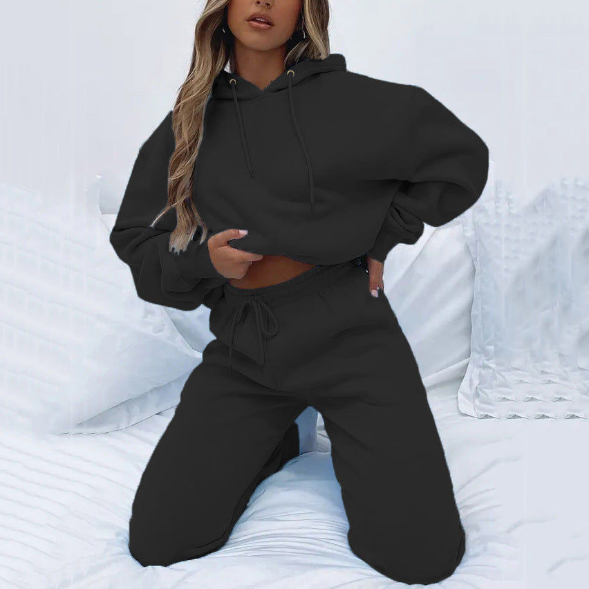 Damen lässiger Kapuzenpullover mit lockerer Passform und bequemen Jogginghosen