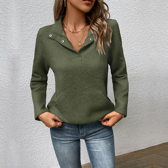 Damen Pullover mit strukturiertem Design und Kapuze R&B