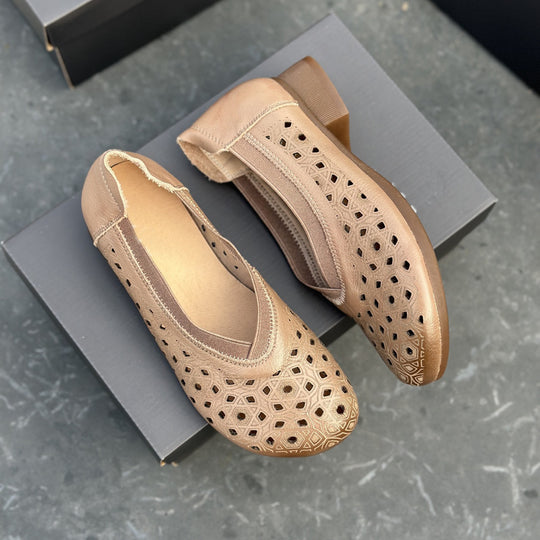 Damen Fashion-Ballerinas mit luftiger Lochmusterung R&B