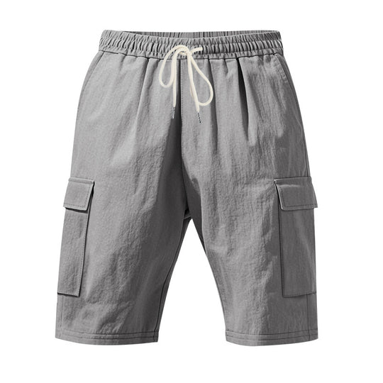 Herren nan Reise- und Outdoor-Bermuda mit elastischem Kordelbund, Sicherheits-Innentasche und aufgesetzten Klappentaschen R&B