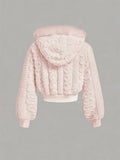 Damen Kuschelige Fleecejacke mit angeschnittenem Schnitt und Kapuze R&B